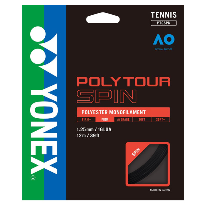 요넥스 폴리투어 스핀 1.25 블랙 12m 테니스 스트링 테니스줄
